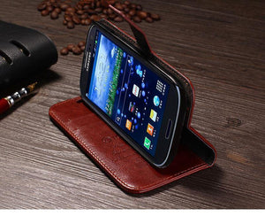 Planet Gates TOMKAS S3 Wallet PU Leather Case For Samsung Galaxy S3 i9300 Luxury Phone Cover Cases KickStand Design with Card Holder