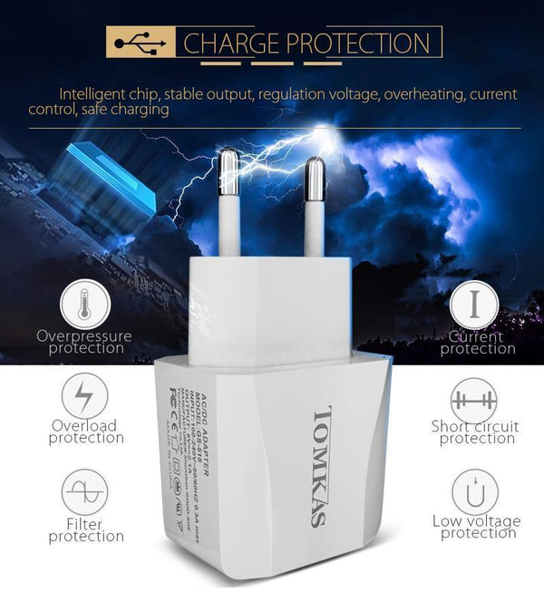 Planet Gates Tomkas Universal USB Charger For Phone Travel Fast Charging EU Plug Wall Charger USB Adapter For Mobile Phone Charger NEW SYLE