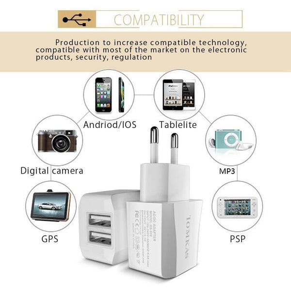 Planet Gates Tomkas Universal USB Charger For Phone Travel Fast Charging EU Plug Wall Charger USB Adapter For Mobile Phone Charger NEW SYLE