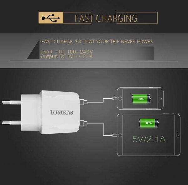 Planet Gates Tomkas Universal USB Charger For Phone Travel Fast Charging EU Plug Wall Charger USB Adapter For Mobile Phone Charger NEW SYLE