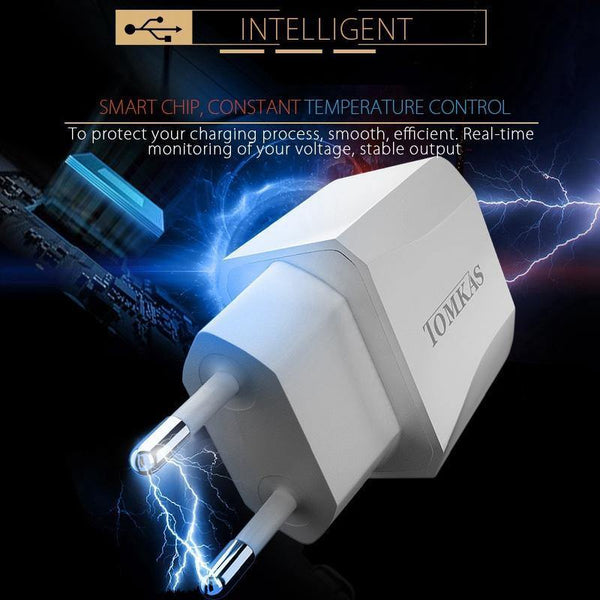 Planet Gates Tomkas USB Universal Portable Travel USB Charger Adapter 5V2.1A EU Plug Mobile Phone Charger For iPhone Universal Wall Charger
