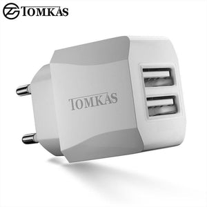 Planet Gates Tomkas USB Universal Portable Travel USB Charger Adapter 5V2.1A EU Plug Mobile Phone Charger For iPhone Universal Wall Charger