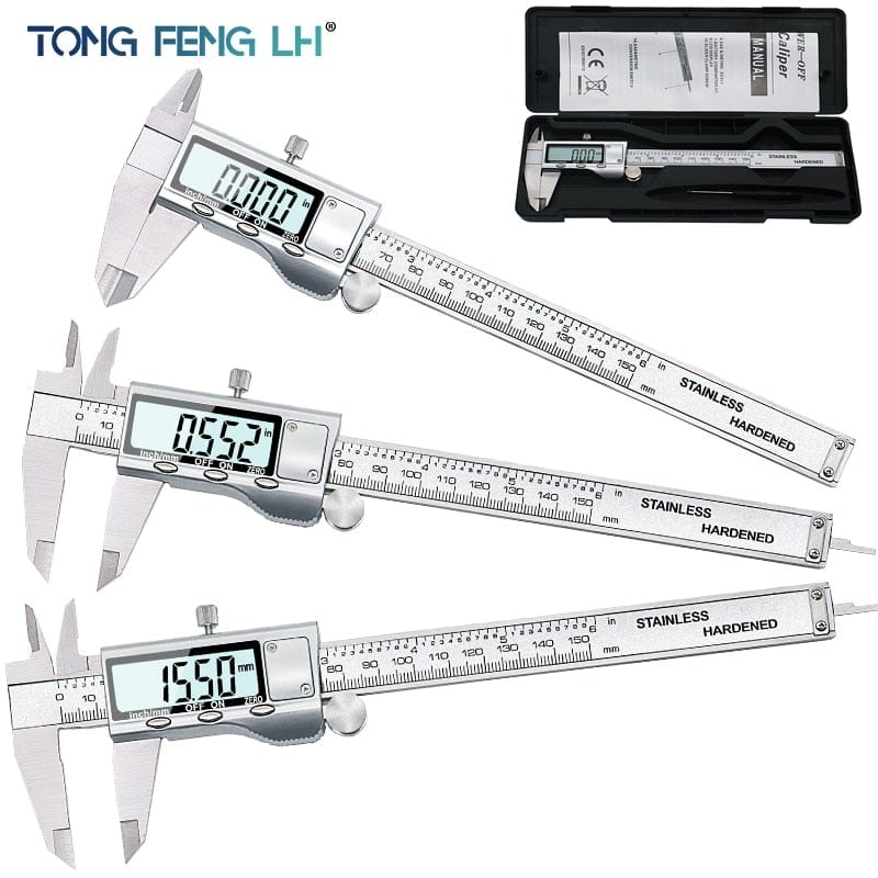 Planet Gates TON09 6-Inch 150mm Stainless Steel Electronic Digital Vernier Caliper Metal Micrometer Measuring
