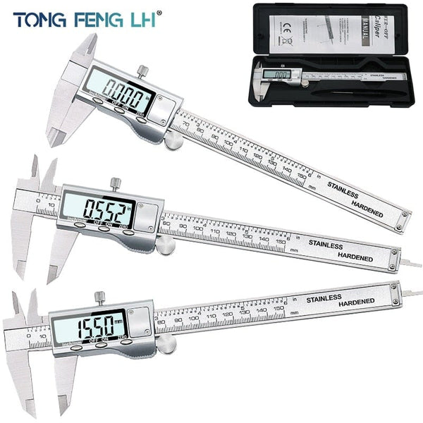 Planet Gates TON09 6-Inch 150mm Stainless Steel Electronic Digital Vernier Caliper Metal Micrometer Measuring
