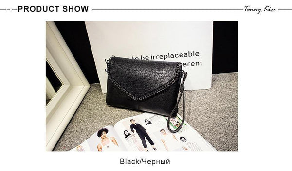 Planet Gates Tonny Kizz crossbody messenger bags for women envelope with alligator prints crossbody bag PU leather female shoulder bag clutch