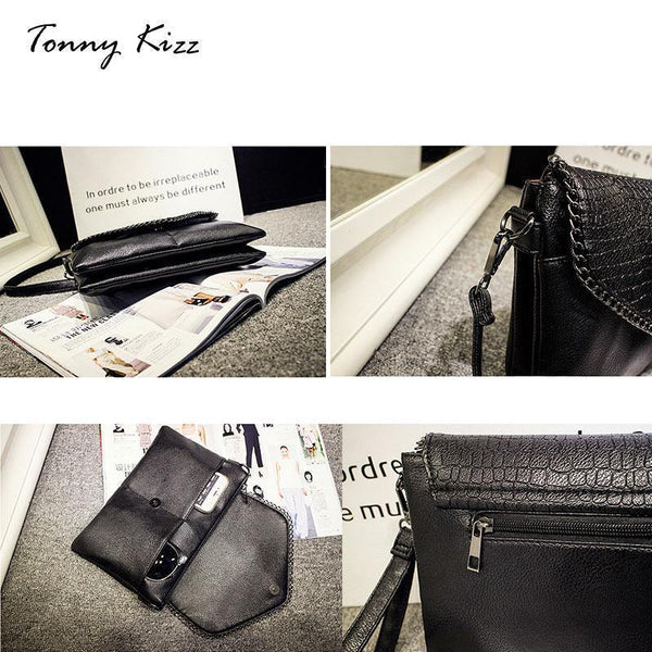 Planet Gates Tonny Kizz crossbody messenger bags for women envelope with alligator prints crossbody bag PU leather female shoulder bag clutch