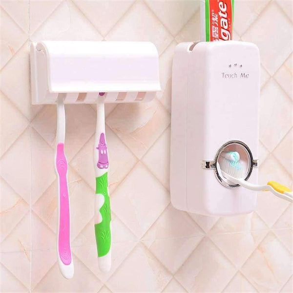 Planet Gates Tooth Paste Squeezer Dispenser with Toothbrush Holder Bathroom Products Automatic Set Tooth Brush Accessories Toothbrush Holder