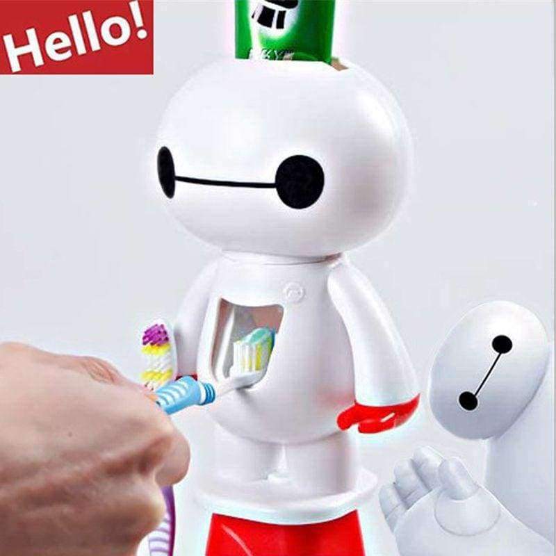 Planet Gates Toothbrush Automatic Toothpaste Dispenser Bathroom Accessories Cartoon Baymax Kids Plastic Toothbrush Holder Bathroom Products