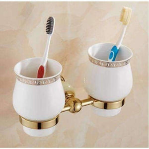Planet Gates Toothbrush cup / China Brass & Jade Bathroom Accessory Set,Paper Holder,Towel Bar,Soap basket,towel rack,towel ring Toilet brush bathroom hardware set