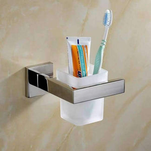 Planet Gates Toothbrush Cup Shelf SUS 304 Stainless Steel Bathroom Hardware Set Chrome Polished Toothbrush Holder Paper Holder Towel Bar Bathroom Accessories