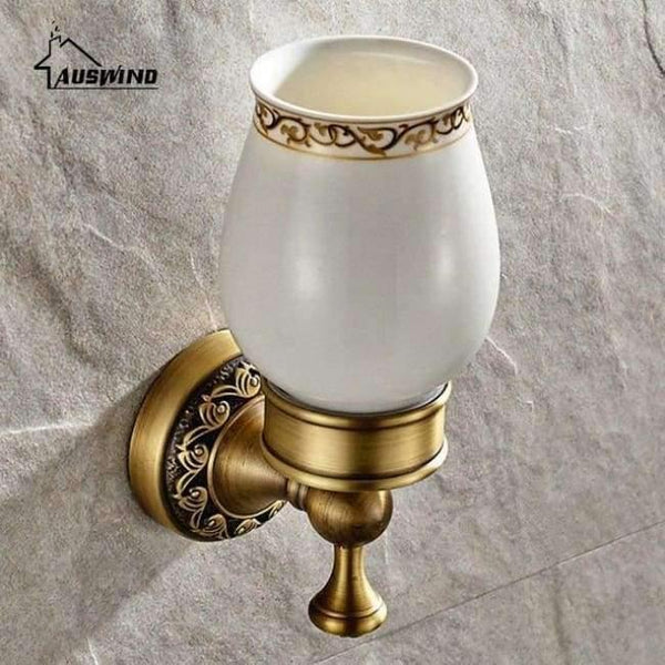 Planet Gates toothbrush holder European Bronze Brushed Bathroom Accessories Solid Brass Carved Bathroom Product Antique Brass Carved Bathroom Hardware Sets