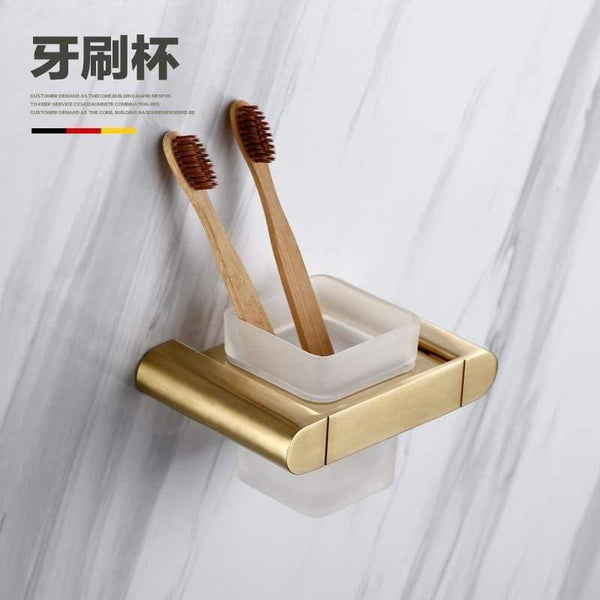Planet Gates toothbrush holder Gold Bathroom Hardware Set Bathrom Shower Shelf Wall Mounted Corner Shelf Organizer 304 Stainless Steel Brushed