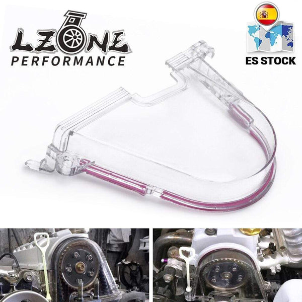 Planet Gates Top One Clear Cam Gear Cover Timing Belt Turbo Crank Pulley For Honda 96-00 EK With PQY Sticker JR6337