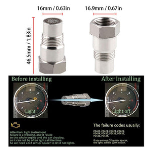 Planet Gates Top Quality Car CEL SES DTC Fix Check Engine Light Eliminator Adapter - Oxygen O2 Sensor M18X1.5 For OFF ROAD Dropshipping