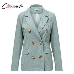 Planet Gates Top / S Blazer Coat Set Business Casual Women Suits Vintage Double Breasted Zipper Pant Ladies 2 Pieces Blazer Pant Set