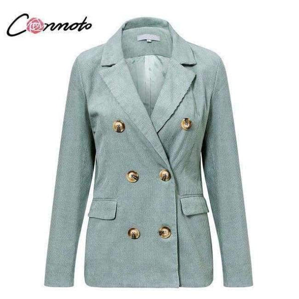 Planet Gates Top / S Blazer Coat Set Business Casual Women Suits Vintage Double Breasted Zipper Pant Ladies 2 Pieces Blazer Pant Set