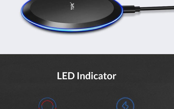 Planet Gates TOPK 10W Wireless Charger For iPhone X/XS Max XR 8 Plus Fast Charging for Samsung S8 S9 Note 9 8 Phone Charger Pad