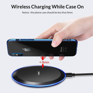Planet Gates TOPK 10W Wireless Charger For iPhone X/XS Max XR 8 Plus Fast Charging for Samsung S8 S9 Note 9 8 Phone Charger Pad