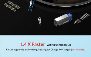Planet Gates TOPK 10W Wireless Charger For iPhone X/XS Max XR 8 Plus Fast Charging for Samsung S8 S9 Note 9 8 Phone Charger Pad