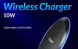 Planet Gates TOPK 10W Wireless Charger For iPhone X/XS Max XR 8 Plus Fast Charging for Samsung S8 S9 Note 9 8 Phone Charger Pad