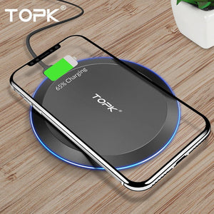 Planet Gates TOPK 10W Wireless Charger For iPhone X/XS Max XR 8 Plus Fast Charging for Samsung S8 S9 Note 9 8 Phone Charger Pad