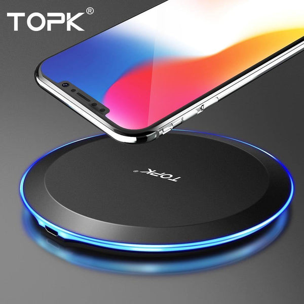 Planet Gates TOPK 10W Wireless Charger For iPhone X/XS Max XR 8 Plus Fast Charging for Samsung S8 S9 Note 9 8 Phone Charger Pad