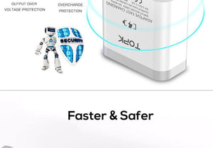 Planet Gates TOPK 18W Quick Charge 3.0 Fast Mobile Phone Charger EU Plug Wall USB Charger Adapter for iPhone Samsung Xiaomi Huawei