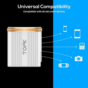 Planet Gates TOPK 18W Quick Charge 3.0 USB Charger 1-Port Travel Wall Mobile Phone Charger for Samsung Xiaomi Huawei Adapter EU US Plug