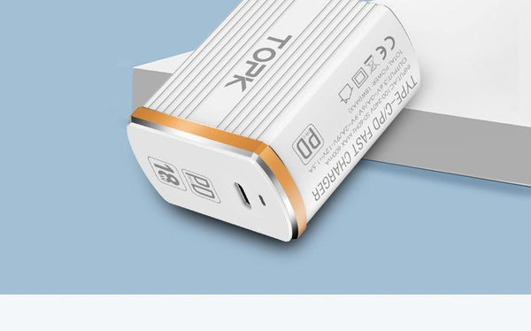 Planet Gates TOPK 18W Type C PD Fast Charging USB Charger for Samsung Galaxy S9 S8 Plus EU/UK Plug Phone Quick Charger