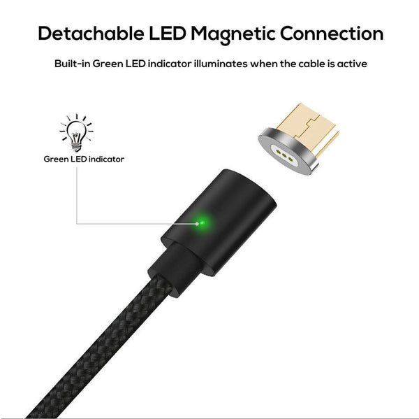 Planet Gates TOPK 1M(3.3ft) FLine-Mini LED Magnetic Cable for Samsung S7 Micro USB Devices Mobile Phone Cable Magnet Charger Microusb Cable