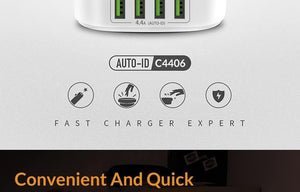 Planet Gates TOPK 22W Auto-ID 4 Port USB Charger Dimmable Smart LED Desk Lamp Desktop Charging For iPhone Samsung Xiaomi Mobile Phone Charger