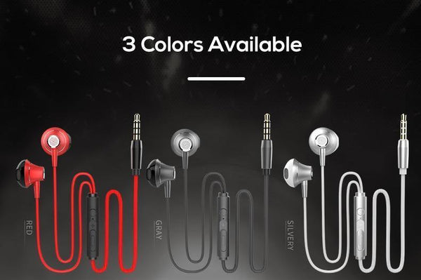 Planet Gates TOPK 3.5mm Heavy Bass Wired Earphone In-Ear Earphones With Mic Universal Comforted Earbud Volume Control Stereo Sport Headset