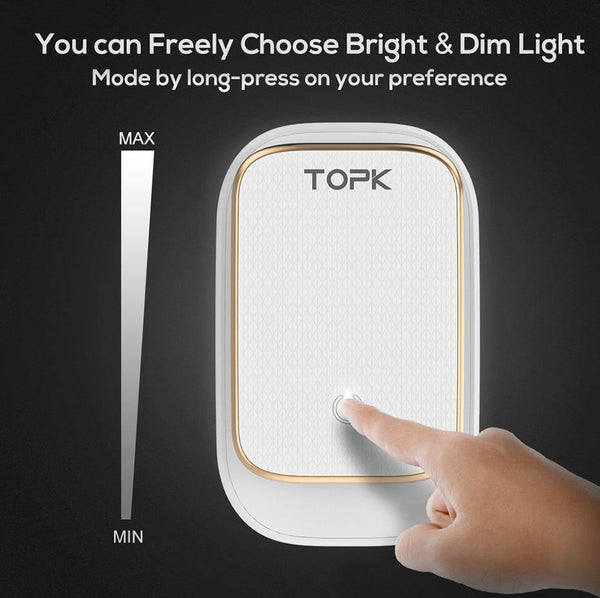 Planet Gates TOPK 3-Port Mobile Phone Charger 5V 3.4A(Max) Travel USB Charger for iPhone Xs Max 8 Samusung Phone Charger LED Lamp US EU AU UK
