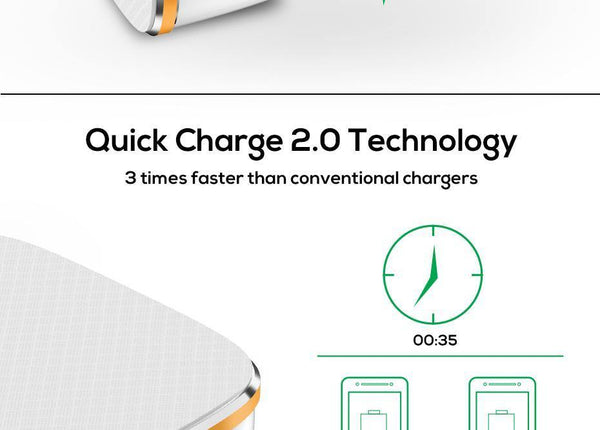 Planet Gates TOPK 35W Quick Charge 2.0 6-Port USB Charger EU US UK AU Plug 5V/7A Travel Wall Fast Charger Adapter Mobile Phone Universal