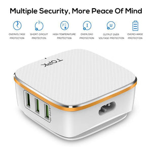 Planet Gates TOPK 35W Quick Charge 2.0 6-Port USB Charger EU US UK AU Plug 5V/7A Travel Wall Fast Charger Adapter Mobile Phone Universal