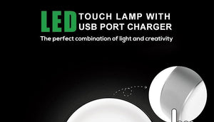 Planet Gates TOPK 5V 2.4A(Max) 12W Auto-ID Dual USB Charger Dimmable Smart LED Table Lamp EU Mobile Phone Charger for iPhone Samsung Xiaomi