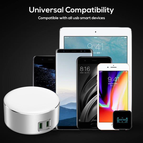 Planet Gates TOPK 5V 2.4A(Max) 12W Auto-ID Dual USB Charger Dimmable Smart LED Table Lamp EU Mobile Phone Charger for iPhone Samsung Xiaomi