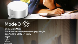 Planet Gates TOPK 5V 2.4A(Max) 12W Auto-ID Dual USB Charger Dimmable Smart LED Table Lamp EU Mobile Phone Charger for iPhone Samsung Xiaomi