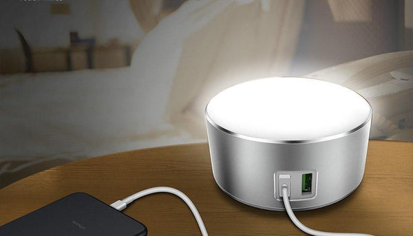 Planet Gates TOPK 5V 2.4A(Max) 12W Auto-ID Dual USB Charger Dimmable Smart LED Table Lamp EU Mobile Phone Charger for iPhone Samsung Xiaomi