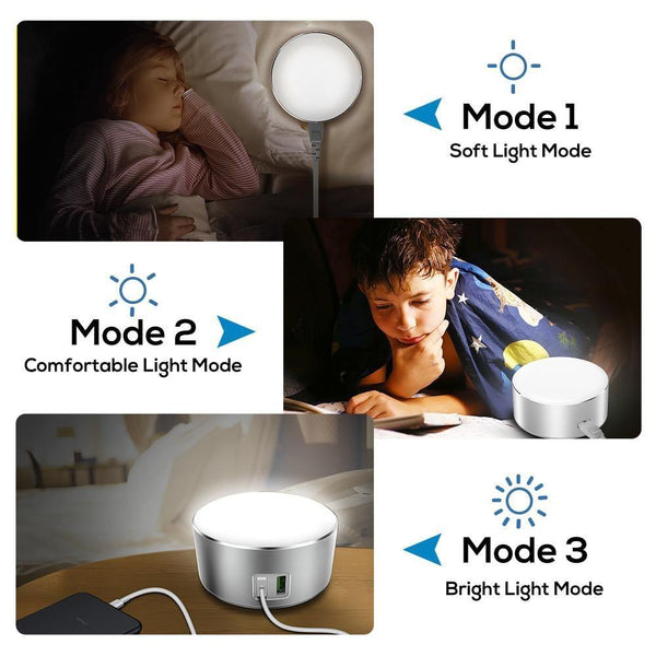 Planet Gates TOPK 5V 2.4A(Max) 12W Auto-ID Dual USB Charger Dimmable Smart LED Table Lamp EU Mobile Phone Charger for iPhone Samsung Xiaomi