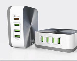 Planet Gates TOPK 8-Port 50W Quick Charge 3.0 USB Charger for iPhone Samsung Xiaomi Huawei EU US UK AU Plug Desktop Fast Phone Charger