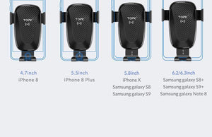 Planet Gates TOPK Car Mount Wireless Charger For iPhone XS Max XR 8 Plus 10W Fast Wireless Charging Car Phone Holder for Samsung Note 9 S9 S8