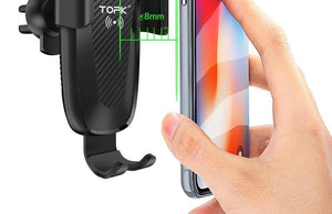 Planet Gates TOPK Car Mount Wireless Charger For iPhone XS Max XR 8 Plus 10W Fast Wireless Charging Car Phone Holder for Samsung Note 9 S9 S8