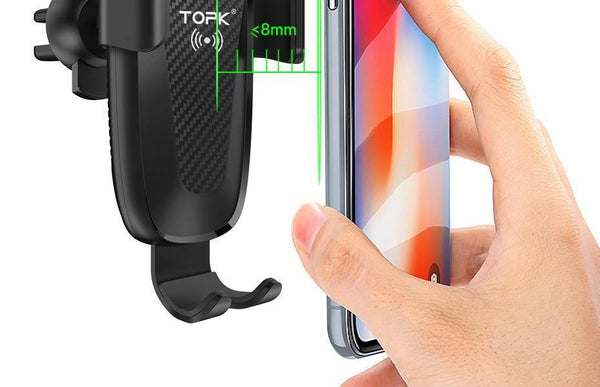 Planet Gates TOPK Car Mount Wireless Charger For iPhone XS Max XR 8 Plus 10W Fast Wireless Charging Car Phone Holder for Samsung Note 9 S9 S8