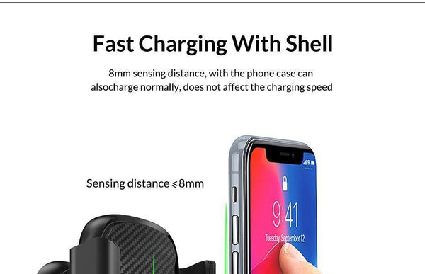Planet Gates TOPK Car Mount Wireless Charger For iPhone XS Max XR 8 Plus 10W Fast Wireless Charging Car Phone Holder for Samsung Note 9 S9 S8