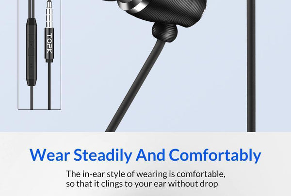 Planet Gates TOPK F07 Stereo Bass Earphone  3.5mm Jack In-ear Sport Wired Earphones with mic for iPhone Xiaomi Samsung Phone Computer Headset