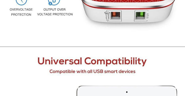 Planet Gates TOPK Fast USB Charger 21W Quick Charge 2.0 Mobile Phone Charger Auto-ID Dual USB Wall Charger Adapter For Samsung Xiaomi Huawei