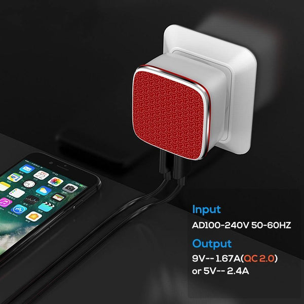 Planet Gates TOPK Fast USB Charger 21W Quick Charge 2.0 Mobile Phone Charger Auto-ID Dual USB Wall Charger Adapter For Samsung Xiaomi Huawei