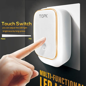 Planet Gates TOPK L-Power 2-Port 5V 2.4A EU&US LED Lamp USB Charger Adapter Auto-ID Portable Travel Wall Phone Charger for iPhone Xiaomi