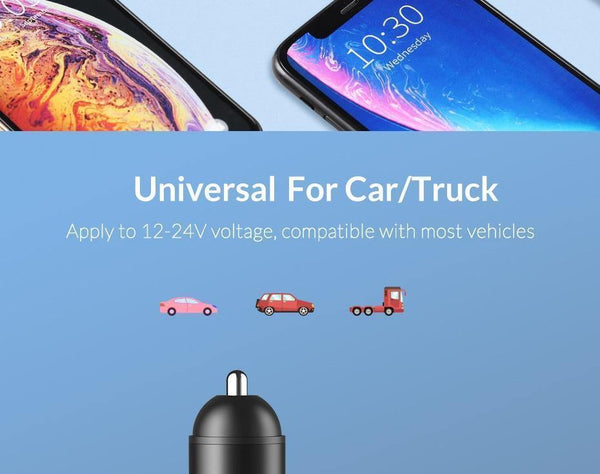 Planet Gates TOPK Mini USB Car Charger For iPhone Xiaomi Mobile Phone Tablet 3.1A Fast Charging  Dual USB Car-Charger Adapter in Car